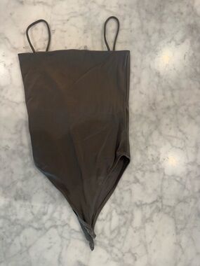 Zara Charcoal Gray One-Piece Bodysuit